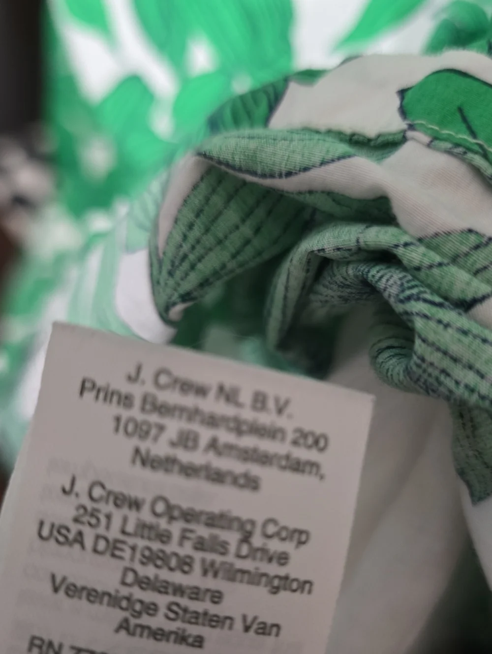 J. Crew Green Floral Ruffle-Neck Casual Dress Crew Cuts